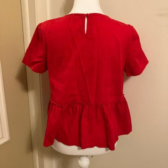 Red Peplum Top - Picture 3 of 3